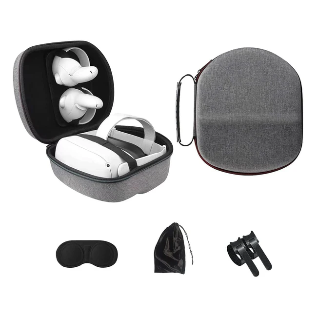 Dethinton Oculus Quest 2 Case - Portable Travel Case with 5-in-1 Accessories Bundle