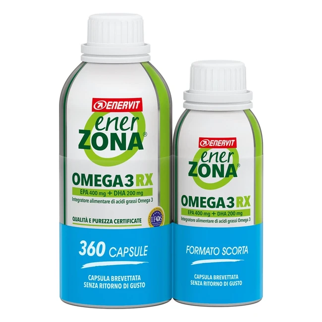 Enervit Enerzona Omega 3 RX - Integratore di Omega3 per cuore, vista e cervello - 240 capsule