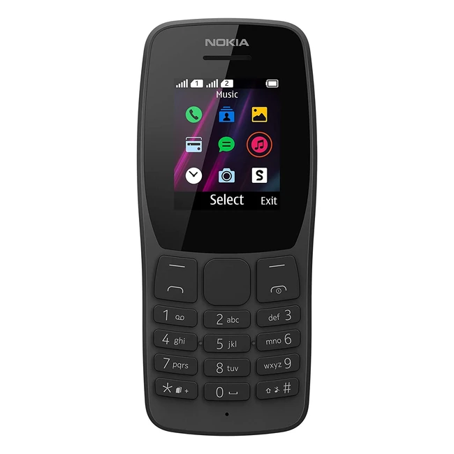 Nokia 110 Dual Sim Cellulare - Display 177 a Colori, Fotocamera, Nero