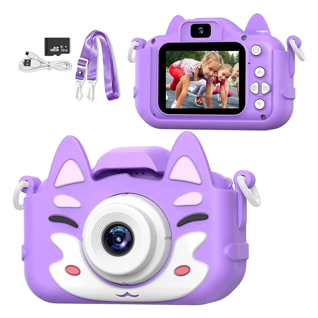 Appareil photo numérique pour enfants Aonise, double objectif HD, enregistrement vidéo 1080p, jouets pour garçons et filles de 3 à 12 ans