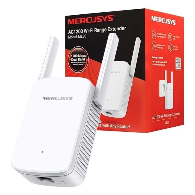 Repetidor WiFi Mercusys ME30 AC1200 con 2 antenas externas y fcil configuraci