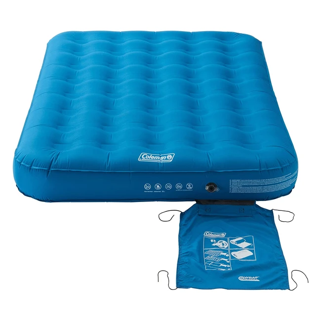 Coleman Extra Durable Airbed - Single/Double Raised Camping Bed with Comfortable Flocked Mattress and Heavy Duty Build