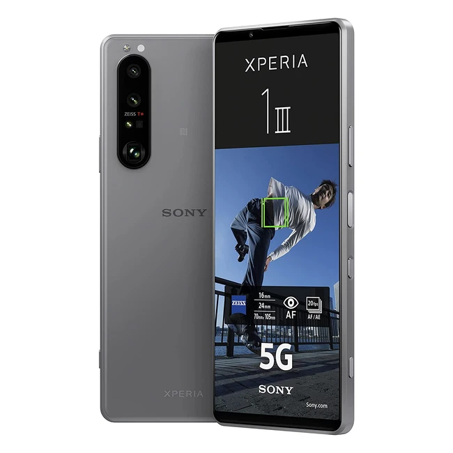 Sony Xperia 1 III 5G Smartphone - 4K HDR OLED Display - Triple Camera System - Android 12 - 12GB RAM - 256GB Memory - Grey