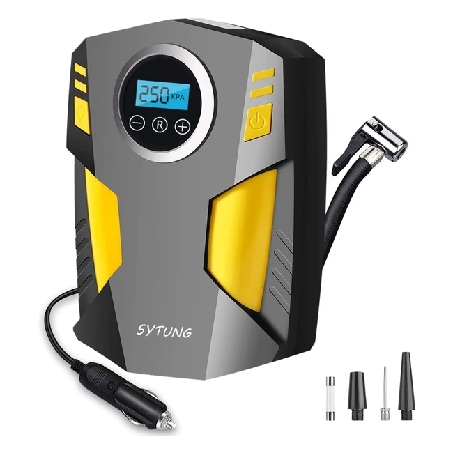 Sytung Portable Digital Tyre Inflator with LED Light - Rapid 12V Electric Car Ty