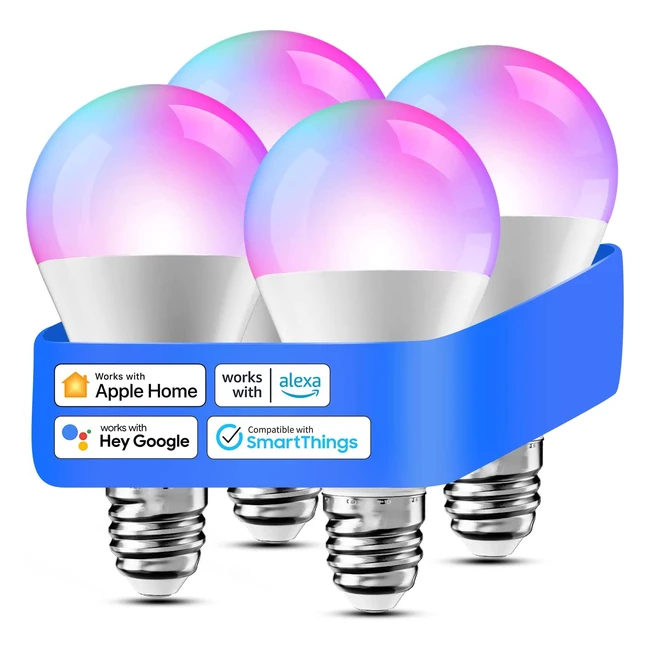 Bombilla LED Wifi Inteligente Meross RGBWW 9W E27 - Compatible con Alexa, Google Home y Apple Homekit