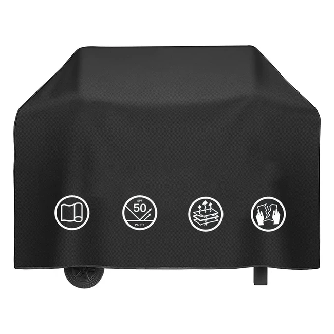 Waterproof Gas Grill Cover for BBQ Protection - Windproof, Dustproof, UV Resistant with Storage Bag - 147x61x117cm