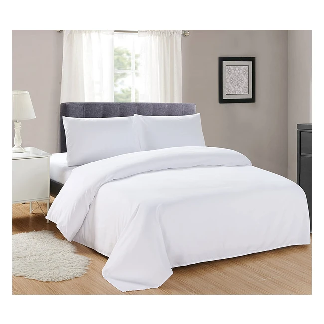 Sonia Moer Super Soft Brushed Microfibre Duvet Cover Set - Non Iron, Hypoallergenic, Breathable - Super King White