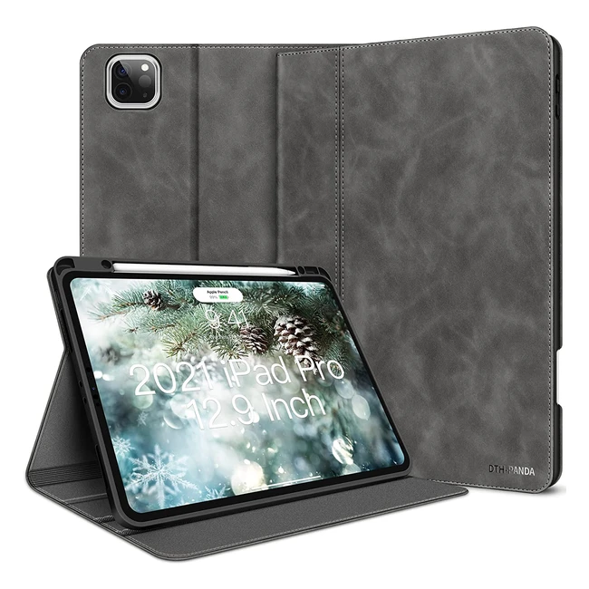 iPad Pro 129 Case 2022 PU Leather Minimalist Folio Smart Cover with Pencil Hol