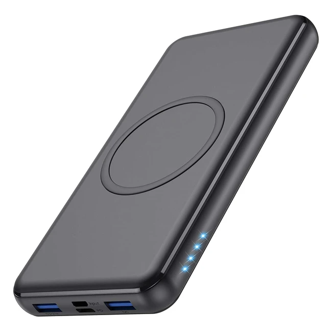 Batería externa inalámbrica Qi 26800mAh 18W PD Powerbank - Carga rápida para iPhone y Samsung