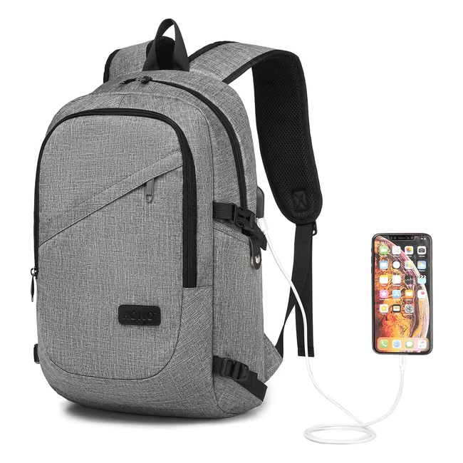 Anti-Theft Laptop Backpack with USB Charging Port - Water Resistant Business Ruc