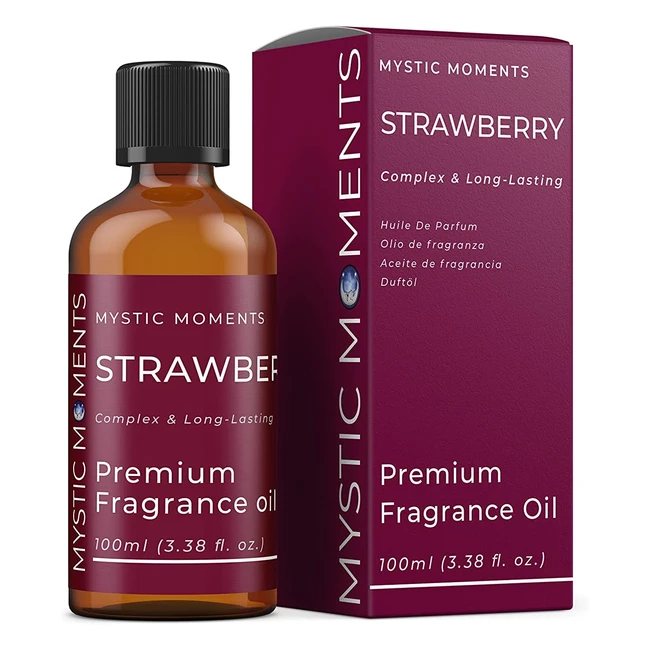 Mystic Moments Strawberry Fragrance Oil - 100ml - Soaps Candles Bath Bombs Sk