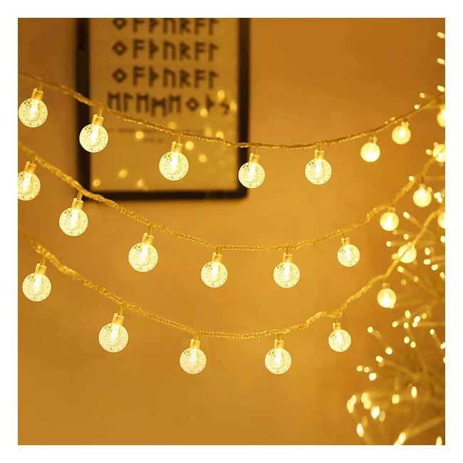 Zorela Globe String Lights - 15m/49ft, 100 LED Fairy Lights, USB/Battery Powered, 8 Modes - Christmas Lights Outdoor/Indoor with Remote Timer - Warm White