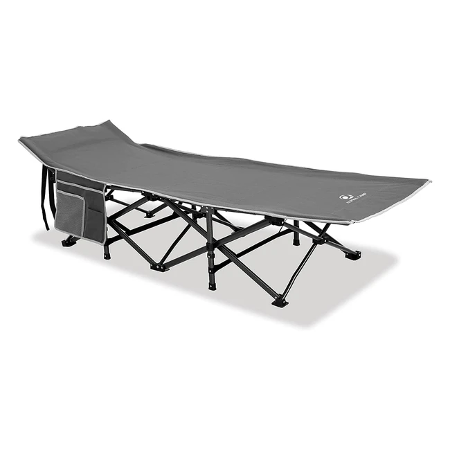Alpha Camp Oversized Folding Bed - Heavy Duty Steel Frame, Supports 280kg, Portable with Carry Bag