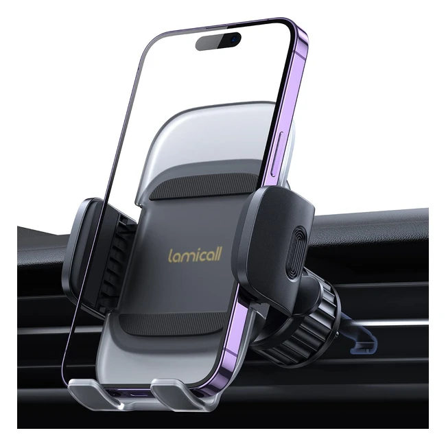 Soporte móvil para coche Lamicall 2023 con clip de resorte de liberación rápida y rotación 360° para iPhone, Huawei y smartphones de 4.7