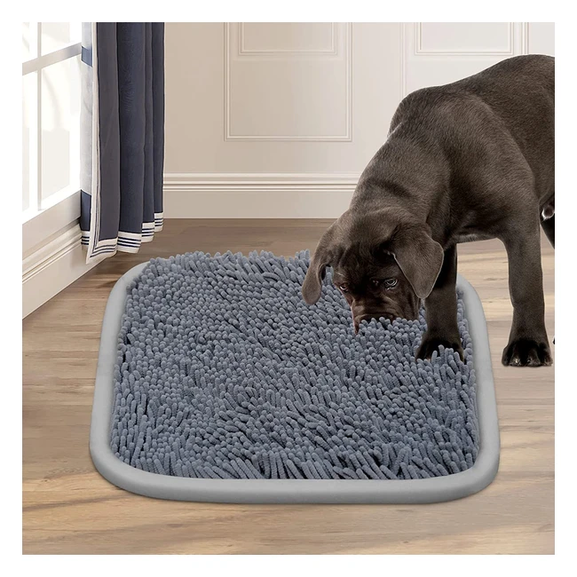 Interactive Snuffle Mat for Dogs - Relieve Stress, Promote Healthy Feeding, and Avoid Boredom - Machine Washable and Durable - 21x16 Grey