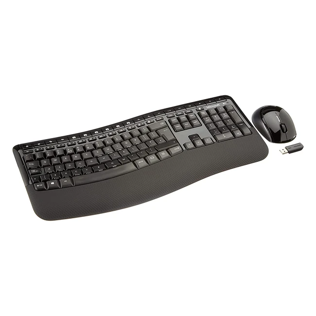 Microsoft Wireless Comfort Desktop 5050 Keyboard - Ergonomic Design, AES 128-bit Encryption