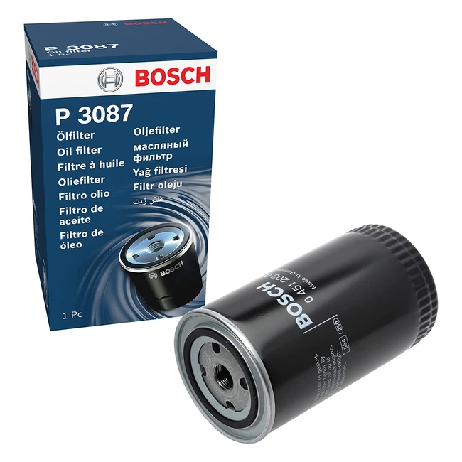 Filtre  huile Bosch P3087 pour voiture - rsiste  la chaleur la pression e