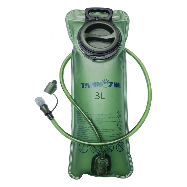 Tannozhe 3L Hydration Bladder - Leak Proof BPA Free Ideal for Sports Travel 
