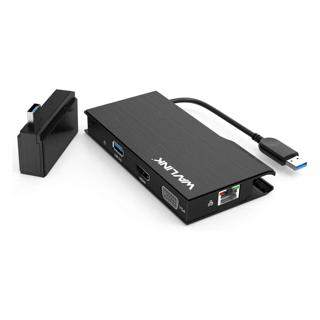 Estación de acoplamiento Wavlink con video dual USB 3.0, HDMI y VGA, Gigabit Ethernet, lector de tarjetas SD/TF para Windows y Mac