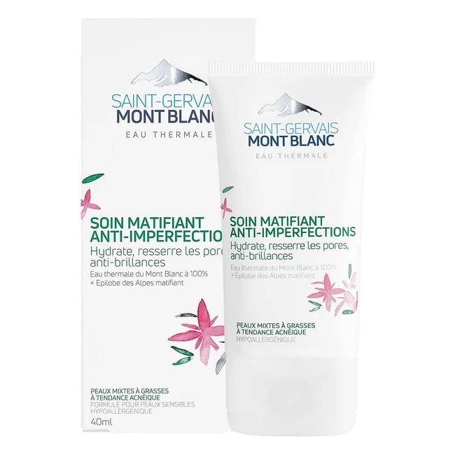 Soin visage matifiant anti-imperfections Saint-Gervais Mont Blanc pour peaux mixtes/grasses - 40ml