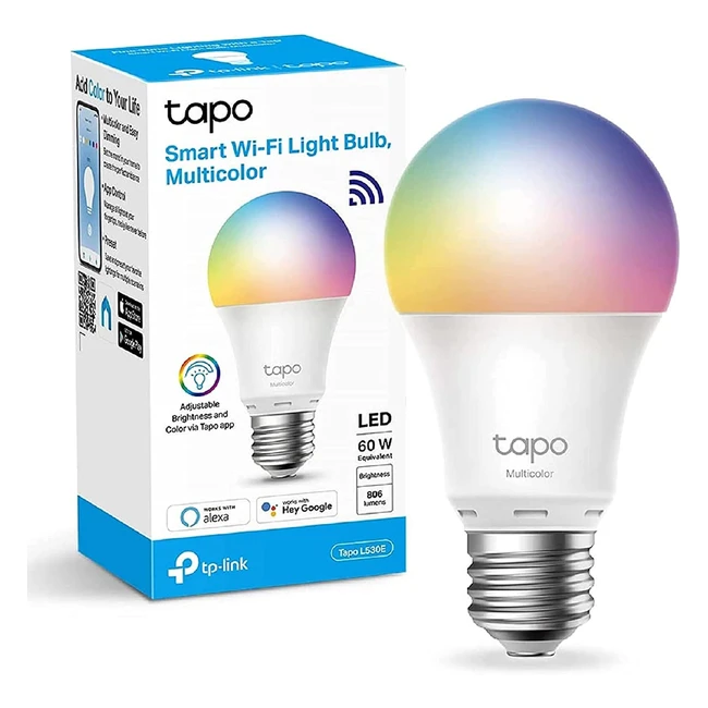 Ampoule LED multicolore intelligente WiFi TP-Link E27 compatible Alexa et Google Home - 806 lumens - TL-L530E