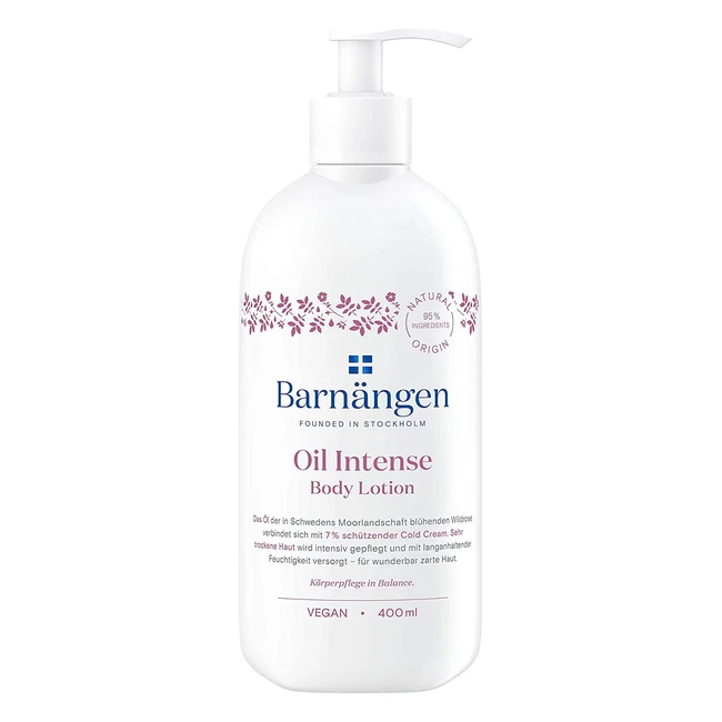 Crema Corpo Oil Intense Barnangen - Formula Nutriente Vegan con Olio di Rosa Sel
