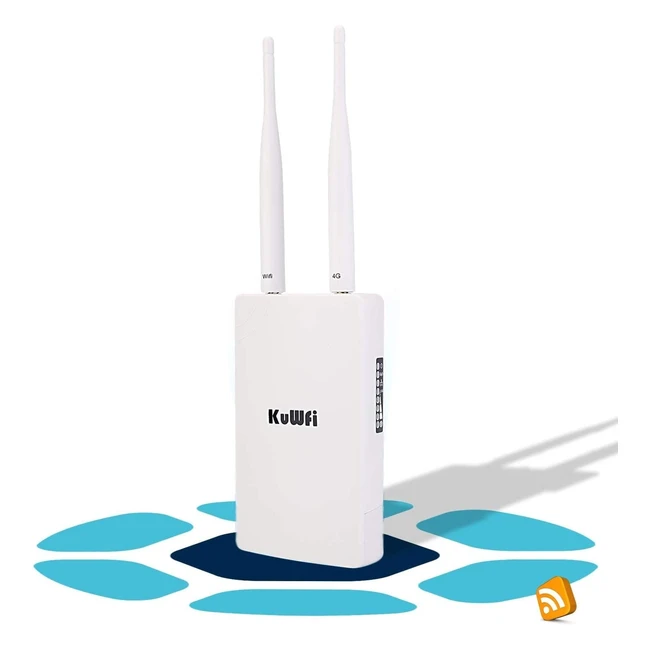 Router 4G LTE KuWFi 150Mbps CAT4 con slot SIM, IP66 impermeabile, antenna esterna ad alto guadagno, compatibile con 3, TIM, Wind e Vodafone