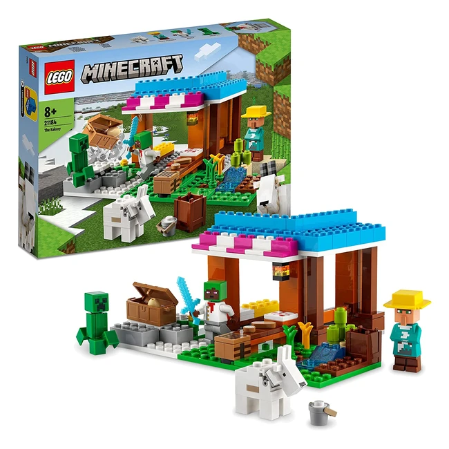 LEGO Minecraft La Boulangerie - Jouet de Village avec Figurines de Creeper PE et Animal - Cadeau Anniversaire pour Garçons et Filles de 8 ans et plus