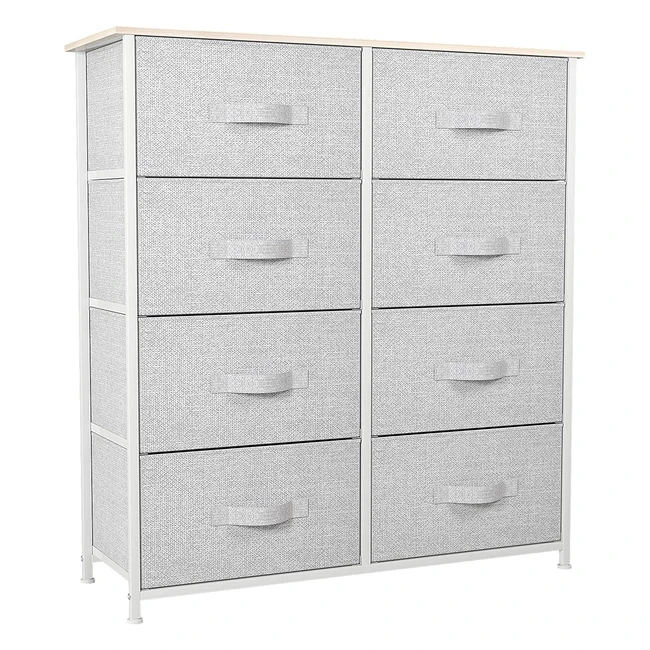 Yitahome Fabric Chest of Drawers - 8 Drawers, Sturdy Steel Frame, Easy Pull Fabric Bins, Wooden Top
