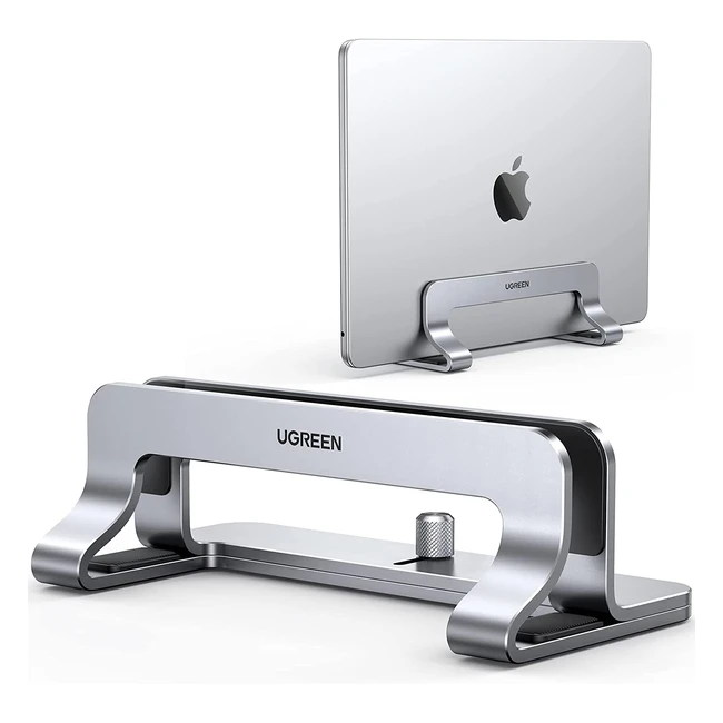 UGREEN Vertical Laptop Stand - Platzsparender Aluminium Ständer für MacBook Pro/Air, Notebook, iPad und andere Laptops (Grau)