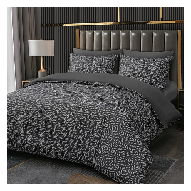 Luxury Pamposh Super King Duvet Set - Ultra Soft, Anti-Allergic, Non-Iron, 3 Pcs with Pillowcases - Charcoal Grey