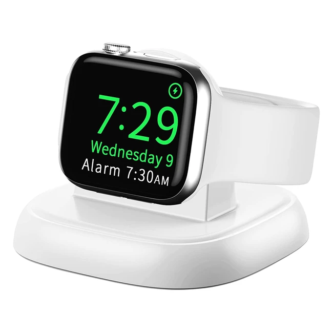LVFAN Wireless Charging Stand for Apple Watch - Magnetic Fast Charger for iWatch Series 8/7/6/5/4/3/2/SE - Ultra White