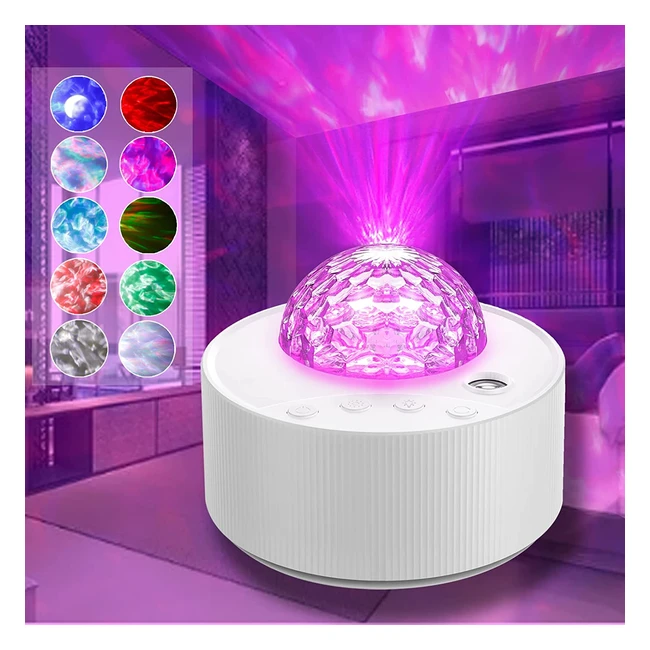 Moredig Galaxy Light Projector with 13 Colors of Ocean Wave & Moon Pattern for Bedroom, Party, Game Rooms - Basicart Deco