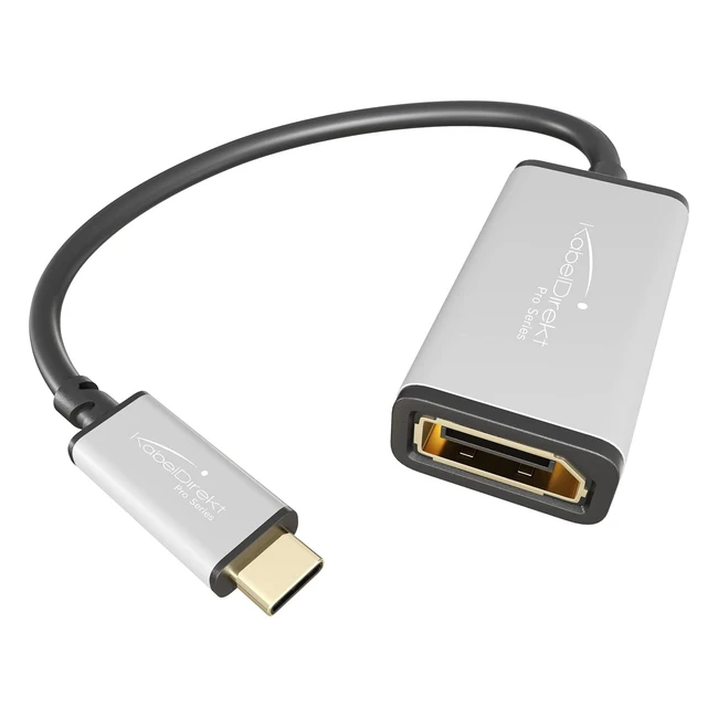 KabelDirekt USB-C auf DisplayPort DP Adapter 4K60Hz 0,15m - MacBook Pro 2016/2017, MacBook 12, Chromebook Pixel