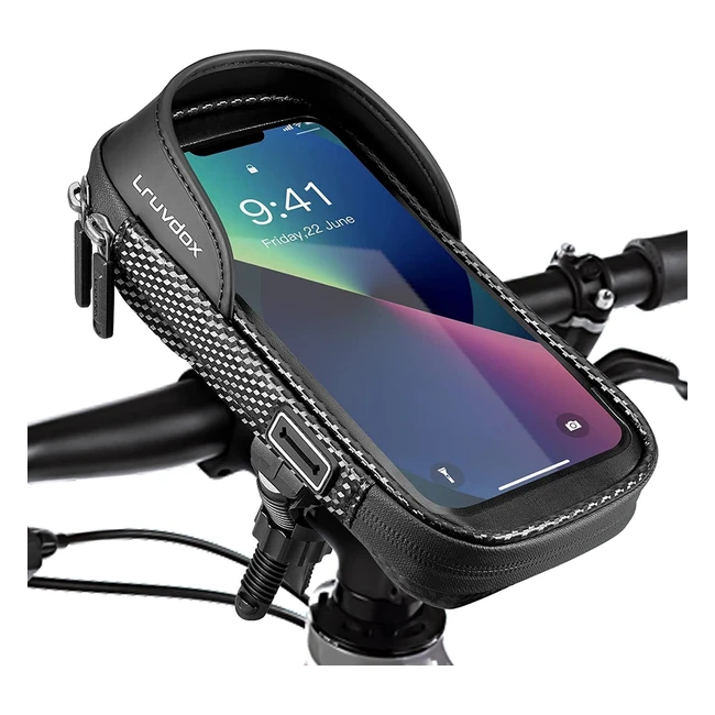 Support téléphone vélo étanche Lruvdox avec écran tactile transparent et pare-soleil pour smartphone 55-70 pouces
