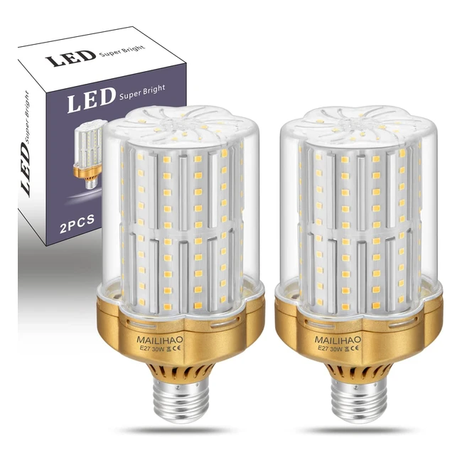 Paquete de 2 Bombillas LED E27 30W Blanco Neutro - Ahorra hasta un 85% en Energía