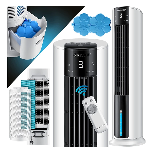 Kesser 4-in-1 Mobile Klimaanlage mit Fernbedienung, Timer, 60W, Luftkühler, Luftbefeuchter, Ionisator