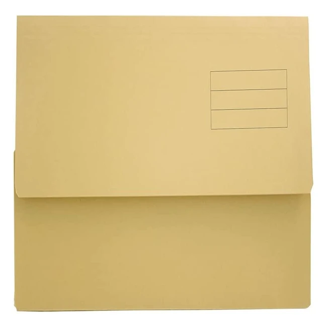 Exacompta Guildhall Document Wallet - 345x245mm, 250gsm, Yellow (Pack of 50) - Holds A4 & Foolscap