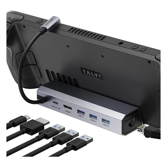 Estacin de Acoplamiento JSAUX 6 en 1 para Steam Deck con HDMI 4K60Hz USB 30