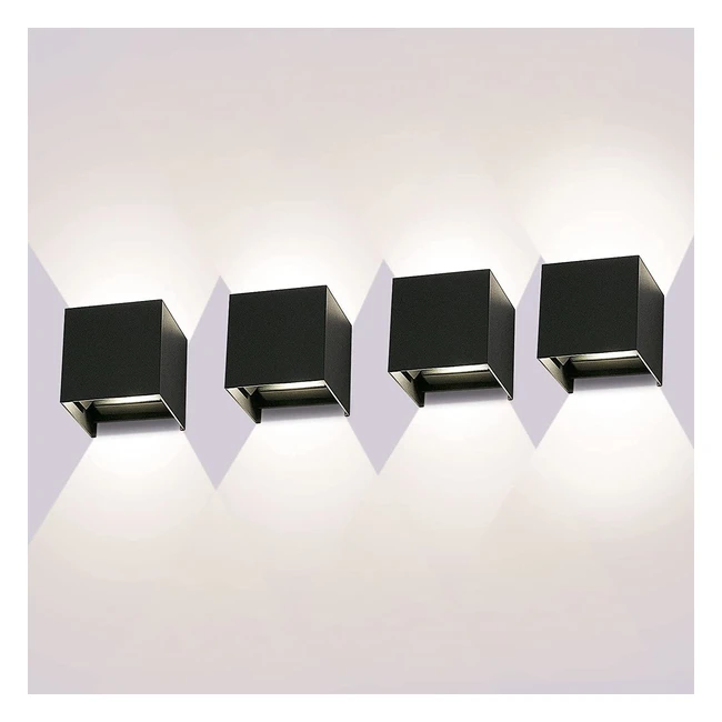 Applique murale LED 12W noire pour intérieur et extérieur - angle de faisceau réglable - étanche IP65