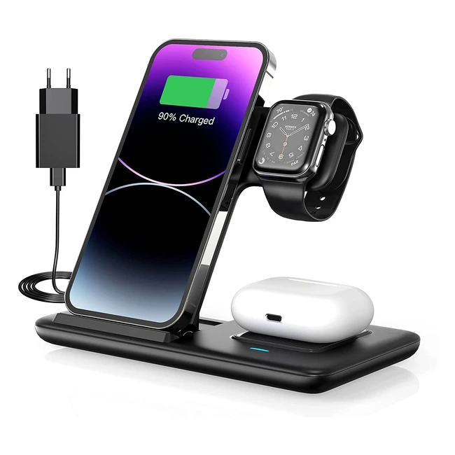 Wireless Charger 3-in-1 mit QC 3.0 Adapter für iPhone & Samsung - Klappbares Design