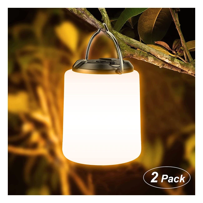 Lanterne Camping LED Rechargeable Blukar - Lot de 2 - Lumire Chaude 3000K - Au