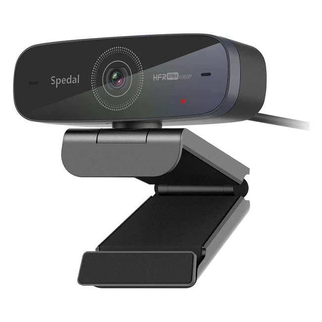 Webcam Spedal 1080p 60fps con enfoque automático y micrófonos estéreo para streaming en Xbox, OBS, XSplit, Skype - Compatible con Linux, Mac OS, Windows