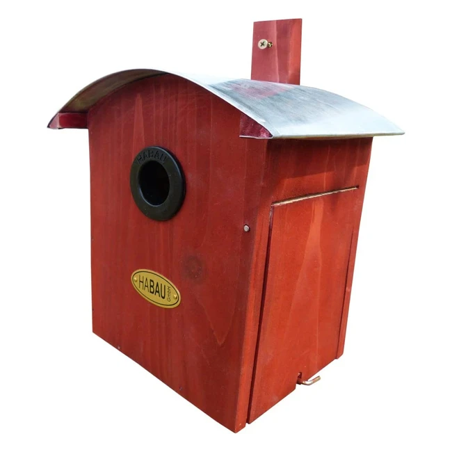 Nichoir Habau 2964 avec toit arrondi rouge - Anneaux en plastique pour oiseaux de 28 et 32 mm