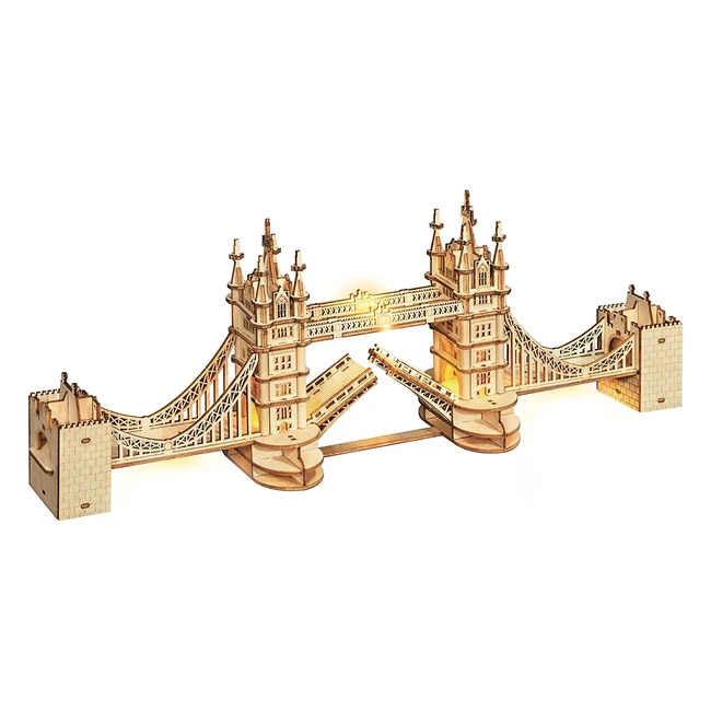 Rompecabezas 3D de madera Tower Bridge con 113 piezas para adultos y niños mayores de 14 años