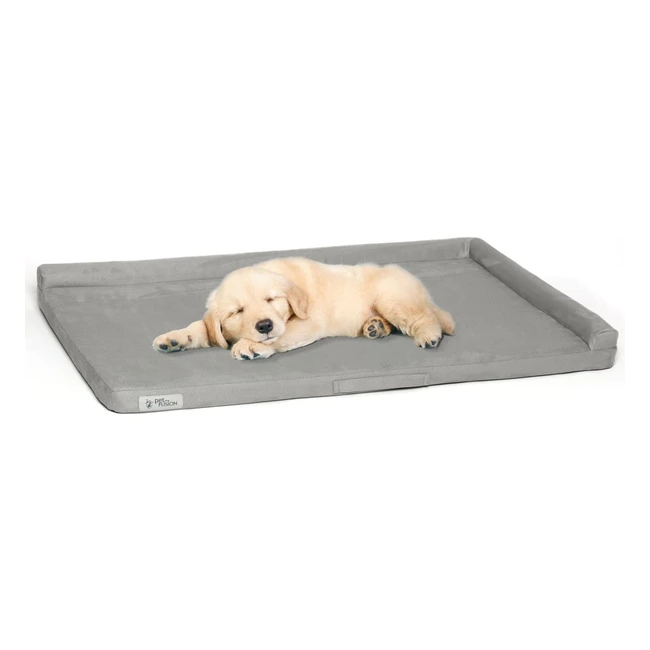 Petfusion Puppy Choice Dog Crate Bed - Waterproof Foam Bed for Comfortable Sleep - Grey - Medium
