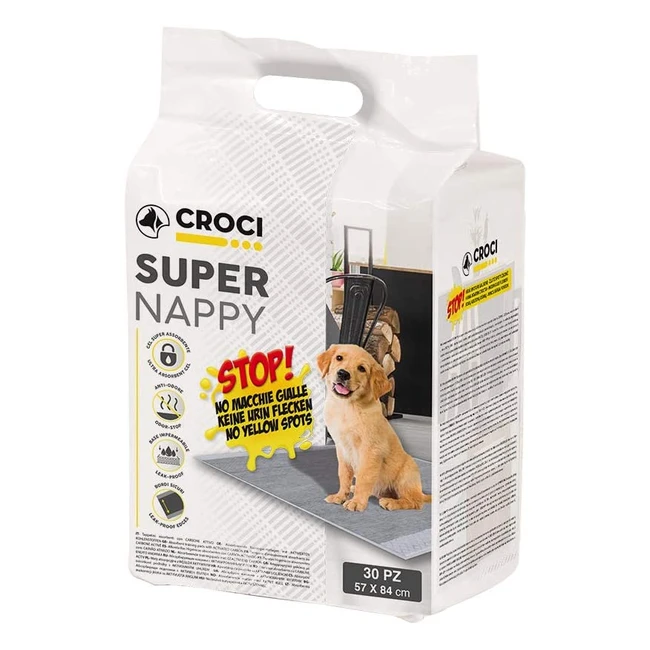 Croci Super Nappy - Tappetini igienici per cani 57x84 cm 30 pezzi - Ultra assor
