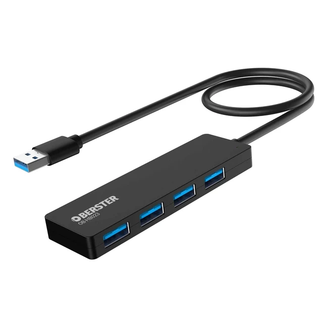 Ultra Slim USB 3.0 Hub 4-Port, 5Gbps Datenübertragung, Kompatibel mit MacBook Air, PS4, Laptop und Surface Pro XPS - Jetzt bestellen!