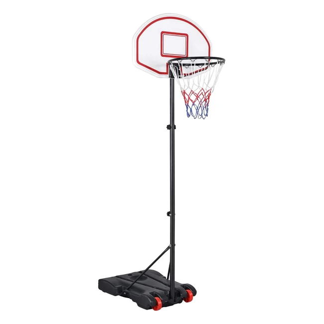 Yaheetech Portable Basketball Hoop System | Adjustable Height 159214M | Easy Assembly | On Wheels