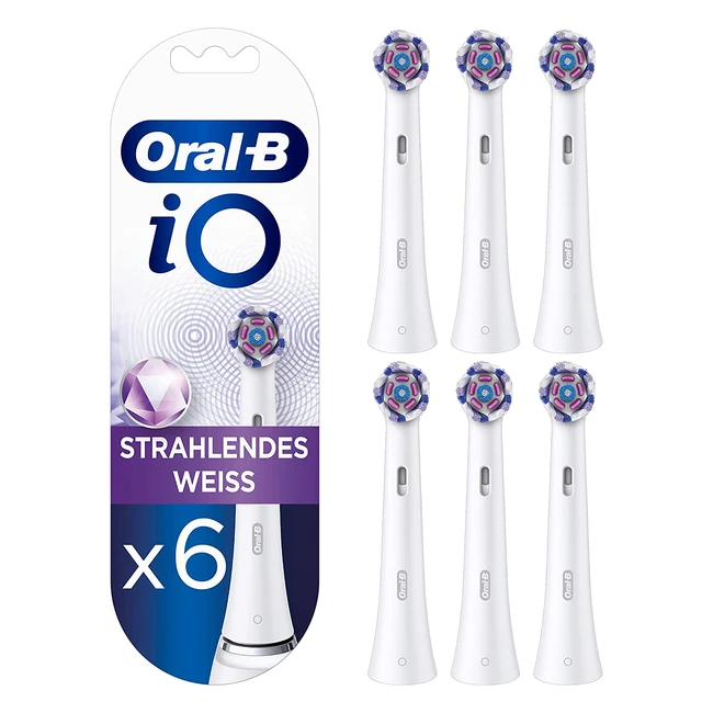 OralB IO Radiant White Elektrozahnbürstenköpfe 6er Pack - Für strahlend weiße Zähne ab dem 1. Tag